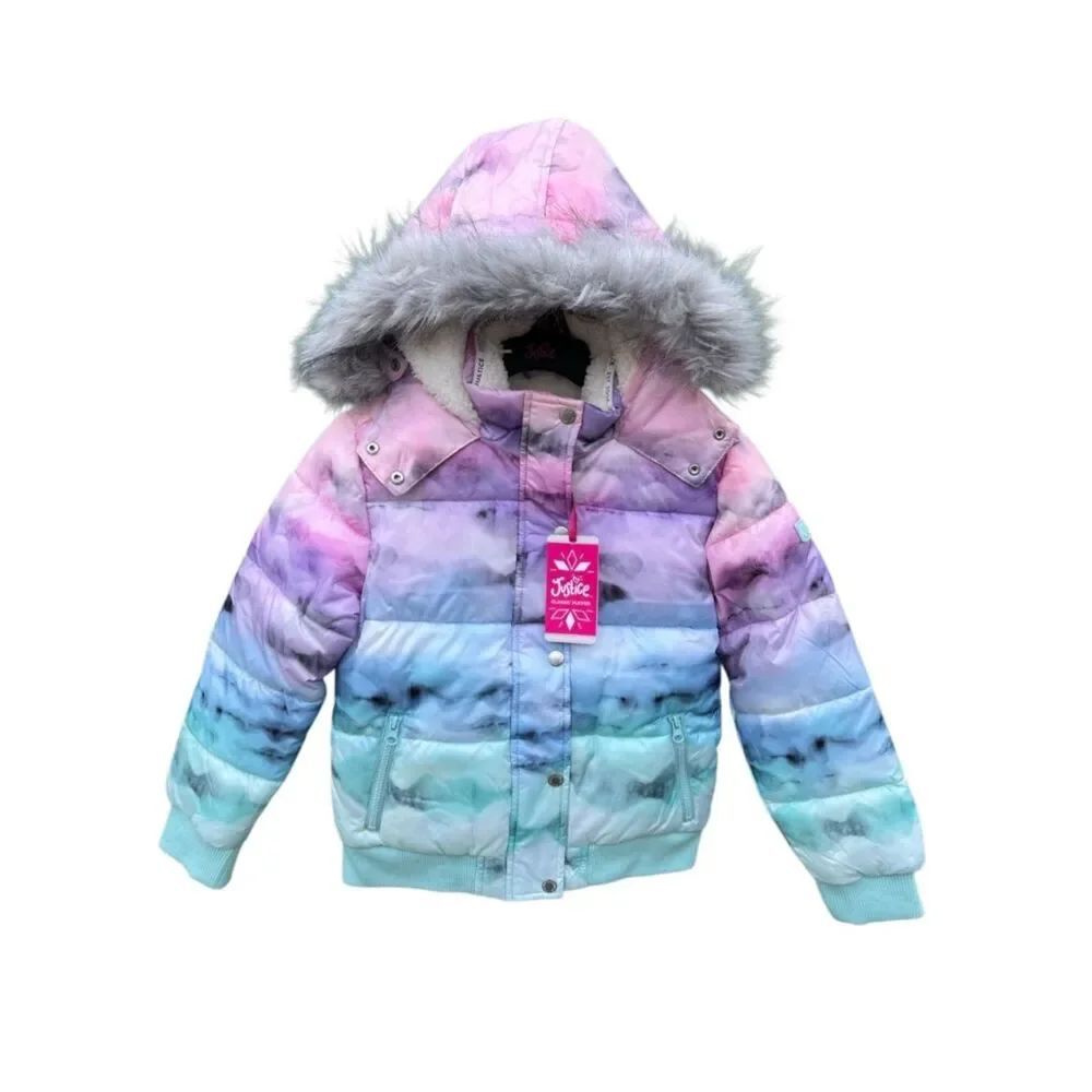 Girls Justice Matte Puffer Bomber Coat Size S